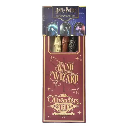 Harry Potter sada tří per ve tvaru kouzelných hůlek s místy z knih a filmů fotografii produktu