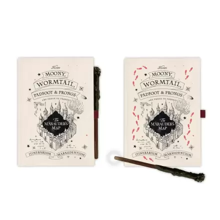 Harry Potter Marauders Map A5 prémiový zápisník + propiska ve tvaru hůlky termékfotója