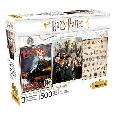 Harry Potter Jigsaw Puzzle Movie Poster 3-Pack (500 dílků) termékfotója