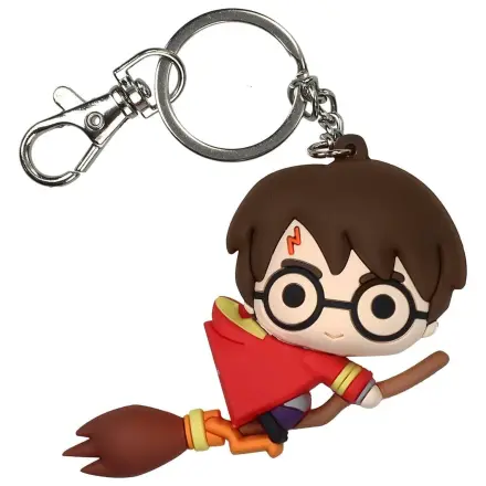 Harry Potter gumový přívěsek na klíče Harry na koštěti 7 cm fotografii produktu