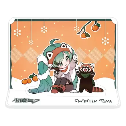 Hatsune Miku akrylový stojánek s figurkou Miku a červená panda (Winter Time) 11 cm fotografii produktu