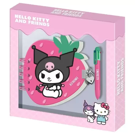 Hello Kitty and Friends Kuromi Jahodový diář a pero fotografii produktu