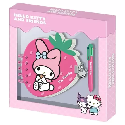 Hello Kitty and Friends My Melody Jahodový diář a pero fotografii produktu