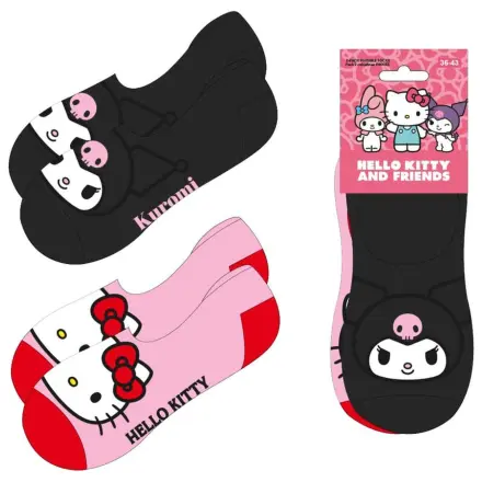 Hello Kitty Kuromi dospělá sada 2 páry ponožek fotografii produktu