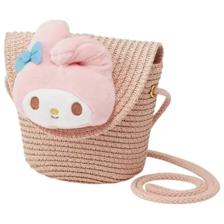 Hello Kitty My Melody slaměná crossbody taška 13,8x14cm fotografii produktu