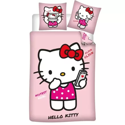 Hello Kitty povlak na přikrývku z polybavlny na postel 90cm fotografii produktu