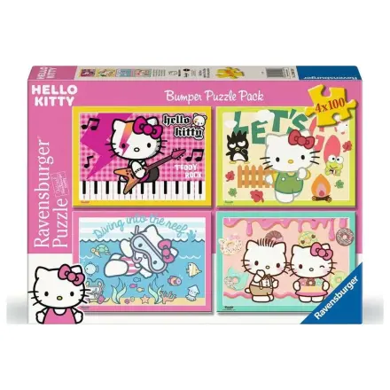 Hello Kitty Puzzle 4-Pack Let's Go, Hello Kitty! (4x100 dílků) fotografii produktu