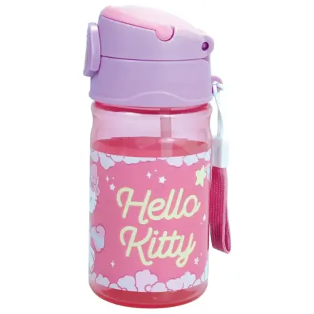 Hello Kitty Unicorn Plastová láhev na pití s brčkem a šňůrkou na krk 350 ml fotografii produktu