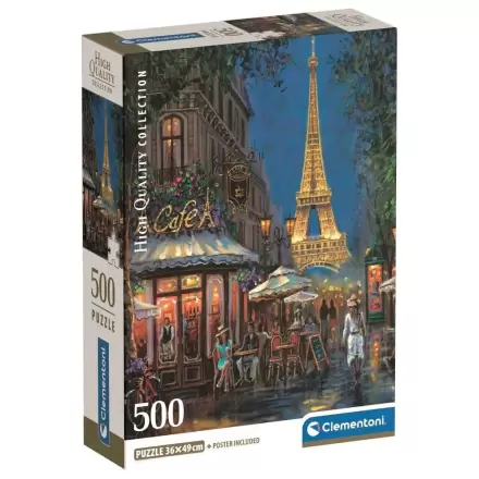 Vysoce kvalitní noční puzzle v Eiffel Cafe 500 dílků fotografii produktu