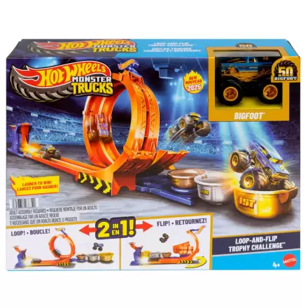 Hot Wheels Monster Trucks Loop and Flip Trophy Challenge Hrací sada termékfotója