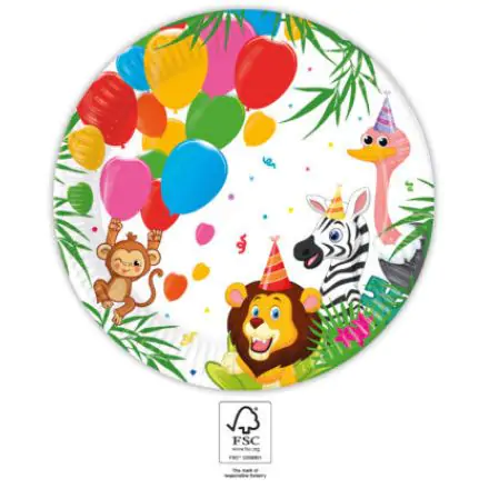 Jungle Balloons, talíře Jungle Paper 8 kusů 23 cm FSC fotografii produktu
