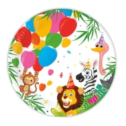 Jungle Balloons, talíře Jungle Paper 8 kusů 23 cm FSC fotografii produktu