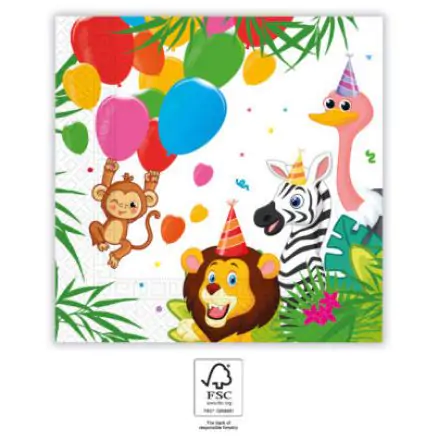 Jungle balónky, Jungle ubrousky 20 ks 33x33 cm FSC fotografii produktu