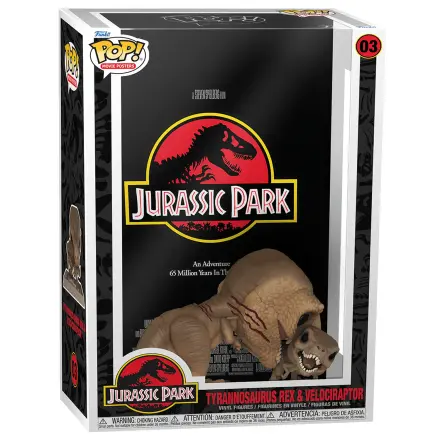 Jurassic Park POP! Filmový plakát a figurka Tyrannosaurus Rex & Velociraptor 9 cm fotografii produktu
