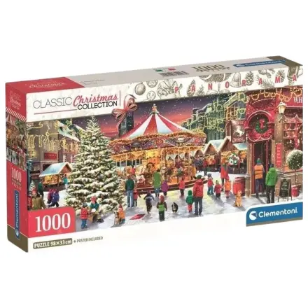Vánoční vesnice 1000dílné panoramatické puzzle Clementoni fotografii produktu
