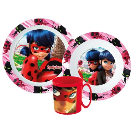 Miraculous: Tales of Ladybug & Cat Noir Adventures Heroes jídelní set, mikro plastový set s hrnkem fotografii produktu
