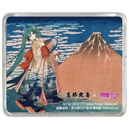 Katsushika Hokusai x Hatsune Miku 3D Magnet Třicet šest pohledů na horu Fuji Jemný vítr, Jasné ráno fotografii produktu