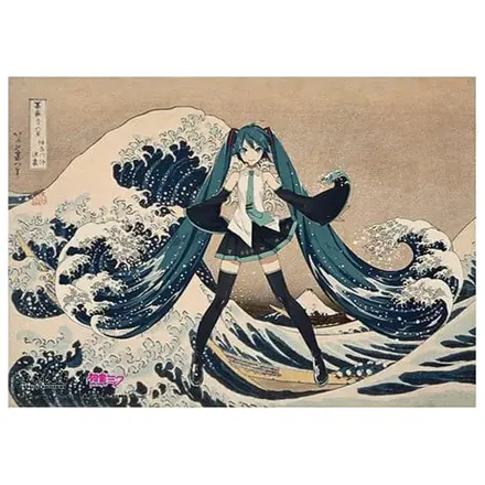 Katsushika Hokusai x Hatsune Miku Akrylový panel Třicet šest pohledů na horu Fudži Velká vlna u Kanagawy 30 cm fotografii produktu