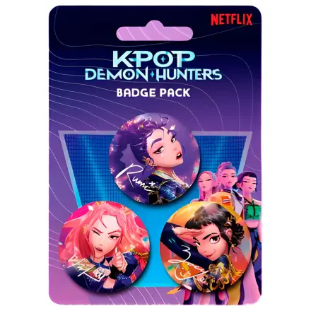 KPop Demon Hunters pack 3 odznak fotografii produktu