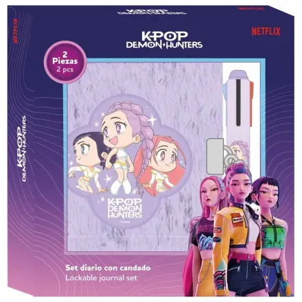 Kpop Demon Hunters Chibi diářová sada + čtyřbarevné pero fotografii produktu