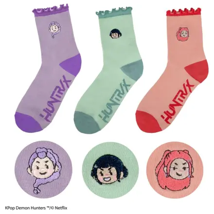 KPop Demon Hunters Sada 3 párů ponožek HUNTR/X fotografii produktu