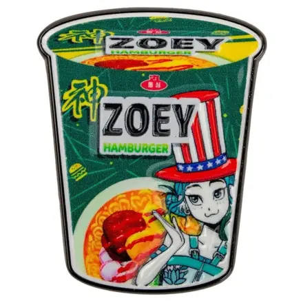 KPop Demon Hunters odznak Zoey Hamburger Noodles fotografii produktu