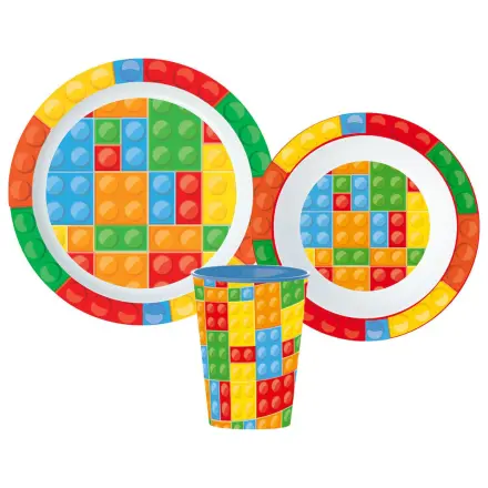 Lego Pattern Bricks Dinnerware Set, sada z mikro plastu fotografii produktu