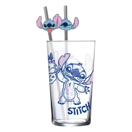 Lilo & Stitch Skleněná sklenice s brčky Stitch 485 ml fotografii produktu