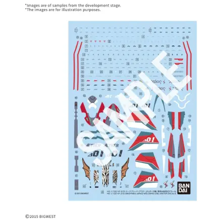 Macross HG 1/100 VF-31S Siegfried Water Decals Model stavebnice fotografii produktu