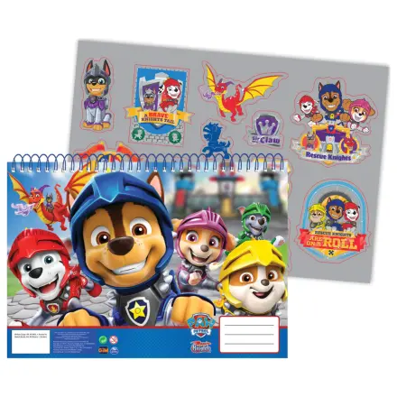 PAW Patrol Knights A/4 Spirálový skicák 40 listů s nálepkami fotografii produktu