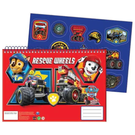 Paw Patrol Rescue Wheels A/4 spirálový skicář se 40 samolepkami fotografii produktu