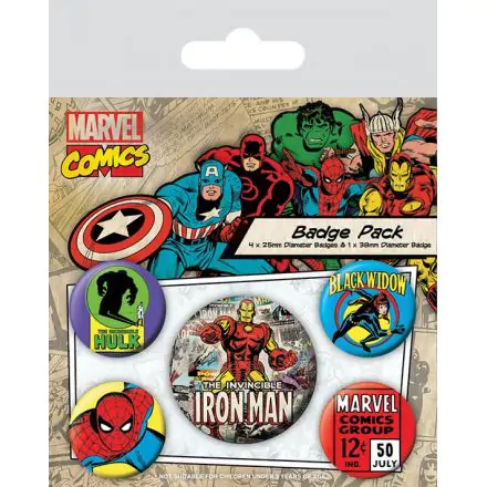 Marvel Comics Odznaky s připínacím špendlíkem 5-Pack Iron Man fotografii produktu