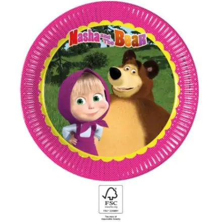 Masha and the Bear Papírové talíře 8 ks 23 cm FSC fotografii produktu