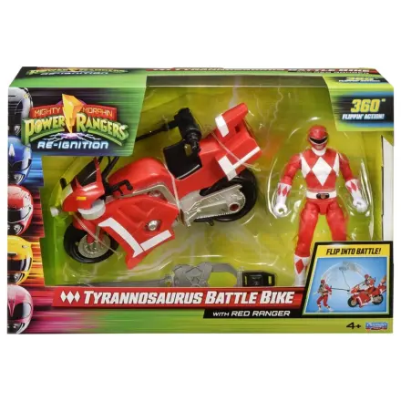 Mighty Morphin Power Rangers Bojové kolo vozidlo Tyrannosaurus Rex s Red Ranger 18 cm fotografii produktu