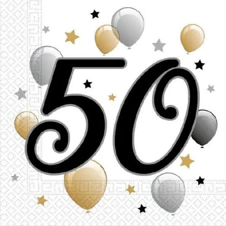 Milestone, Happy Birthday 50 ubrousků 20 kusů 33x33 cm fotografii produktu