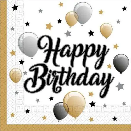 Milestone, Happy Birthday Ubrousky, 20 ks 33x33 cm fotografii produktu