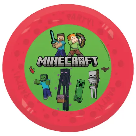 Minecraft Party micro premium plastový plochý talíř 4dílná sada 21 cm fotografii produktu