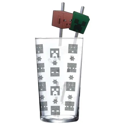 Minecraft skleněný Tumbler s brčky fotografii produktu