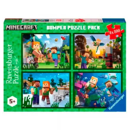 Minecraft puzzle 4x100 ks fotografii produktu