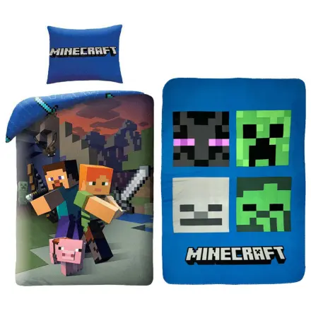 Minecraft Steve and Alex povlak na přikrývku a fleecová deka sada fotografii produktu