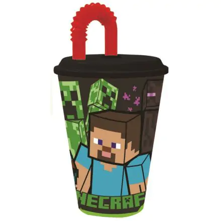 Minecraft kelímek s brčkem, plastový 430 ml fotografii produktu
