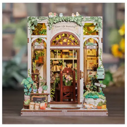 MINIATURE HOUSE DIY Green Life Bookshop 196 dílů + LED Světlo stavebnice fotografii produktu