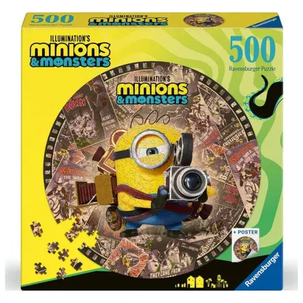 Minions kulaté puzzle 500 dílků fotografii produktu