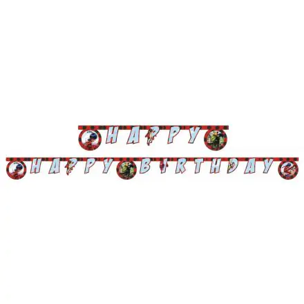 Miraculous Ladybug and Cat Noir Happy Birthday Banner 200 cm fotografii produktu
