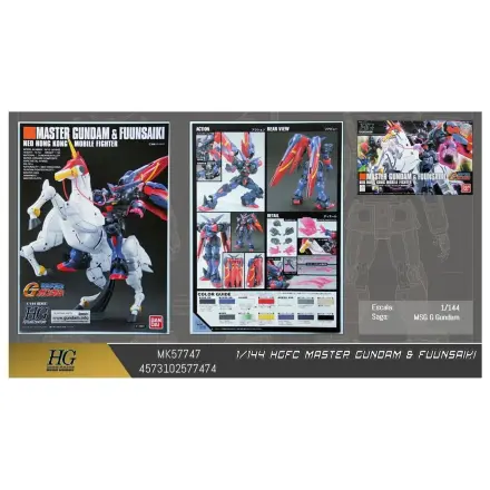 Mobile Fighter G Gundam GF13-001NHII Master Gundam Fuunsaiki Model Kit HGFC 1/144 fotografii produktu