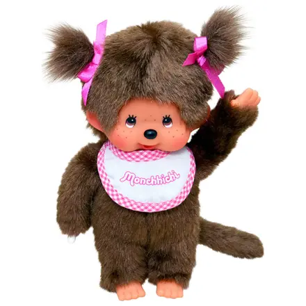 MONCHHICHI Dívka Růžový a Bílý Bryndáček Plyšák 20cm fotografii produktu