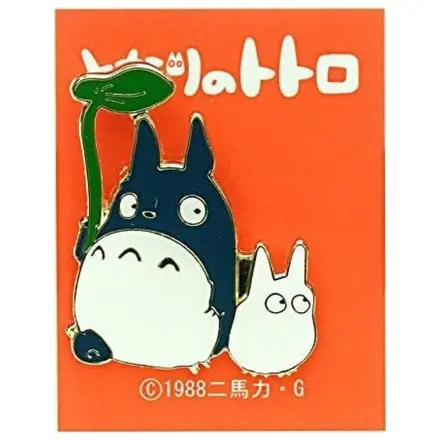 My Neighbor Totoro odznáček Small a Middle Totoro s listem fotografii produktu