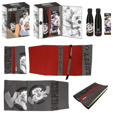 One Piece Ocelová láhev, samolepka, sada s dárkovým obalem na knihu Luffy fotografii produktu