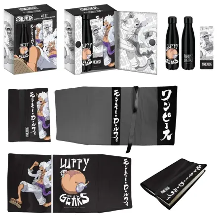 Sada dárků Ocelová láhev One Piece, nálepka, obal na knihu Luffy Gears fotografii produktu