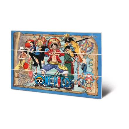 Dřevěná nástěnná dekorace One Piece Straw Hat Pirates Map 20 x 30 cm fotografii produktu